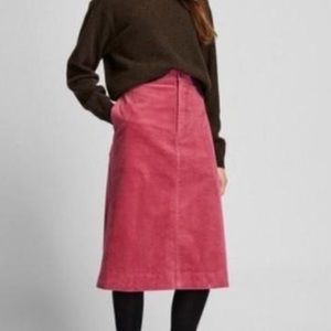 Uniqlo pink corduroy midi skirt - 10